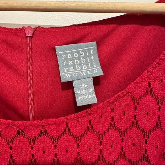 Rabbit Rabbit Rabbit‎ Dress Size 18 Red Short Sleeves Fit And Flair Women Dress - Picture 3 of 11